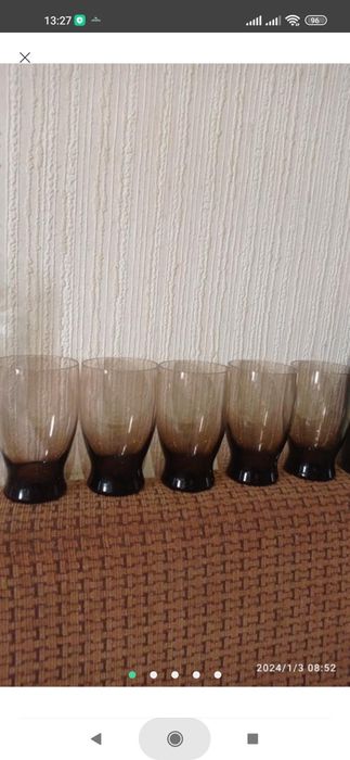 Бокалы набор чешские Ваза хрустальная и чешская красная