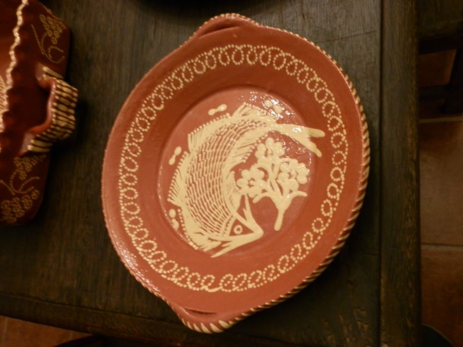 louça barro vidrado pintada