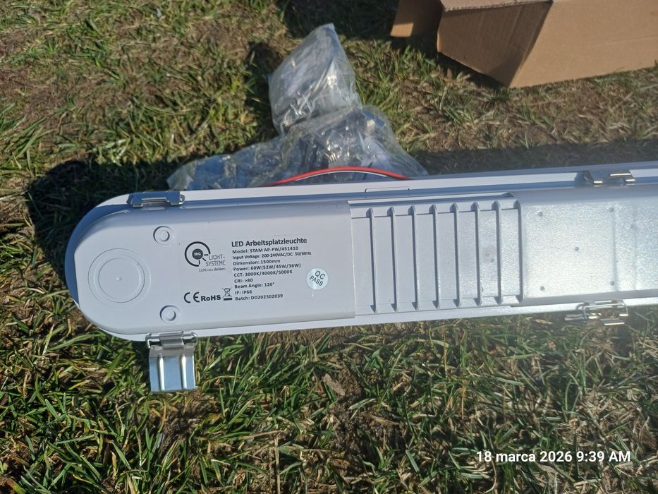 Lampy LED przemysłowe- 150cm 140Lm/W IP66 magazyn hala warsztat