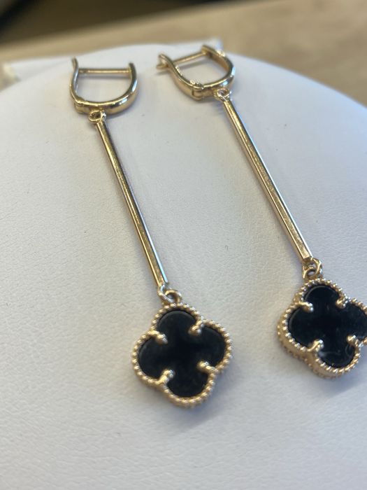 Złote długie kolczyki próba 585