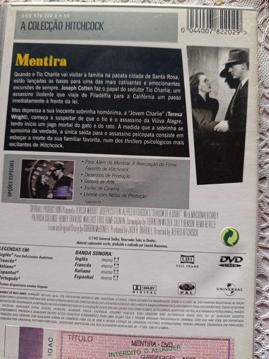 DVD Alfred Hichcock -  A MENTIRA