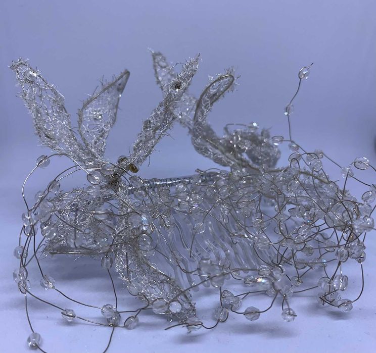 nowy bajkowy grzebyk ślub srebro mała ozdoba tanio okazja boho glam