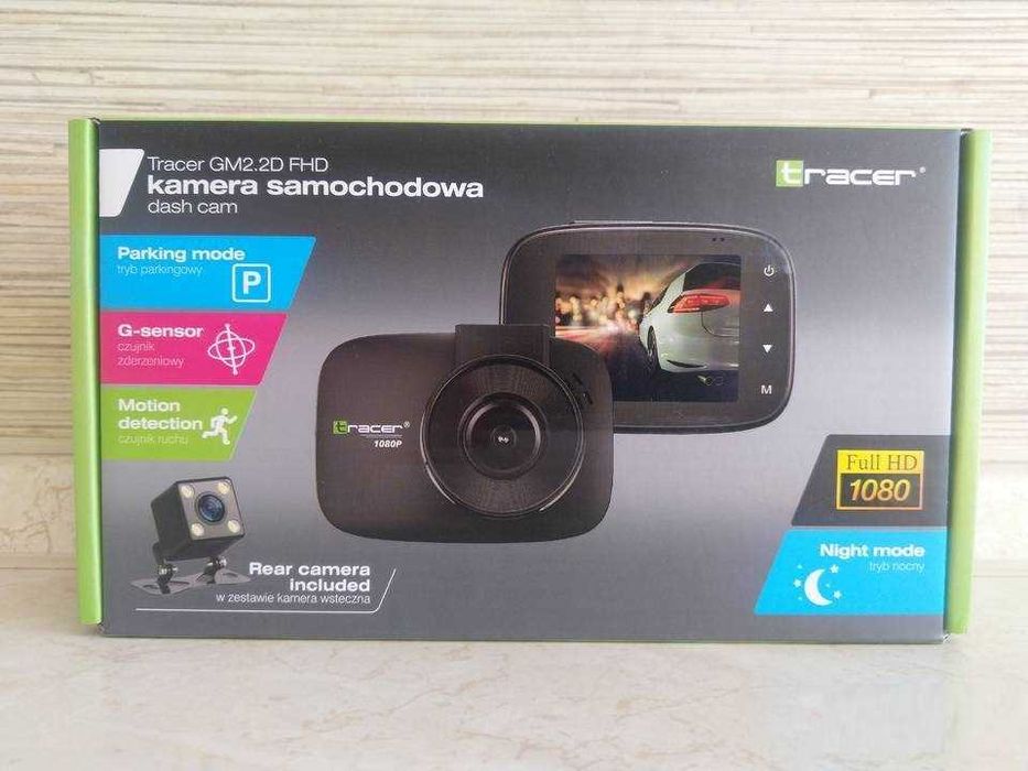 Wideorejestrator Tracer GM2.2D Kamera Samochodowa Czujnik Tył+Przód