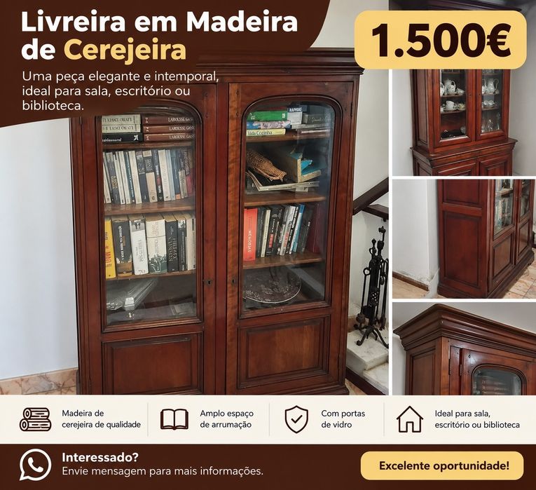 Livreira em madeira de.cerejeira