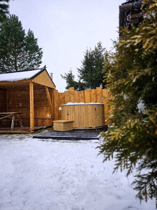 Domek z jacuzzi na Podhalu na wyłączność z kominkiem wakacje noclegi