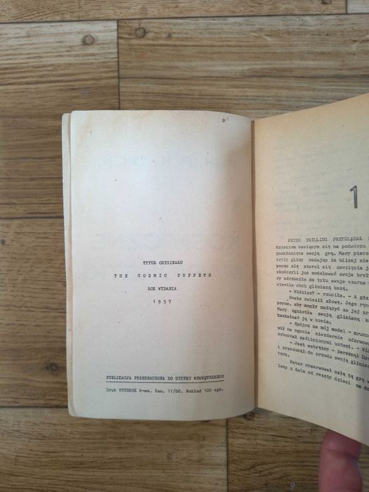 Philip K. Dick Kosmczne marionetki nakład 100 egzemplarzy