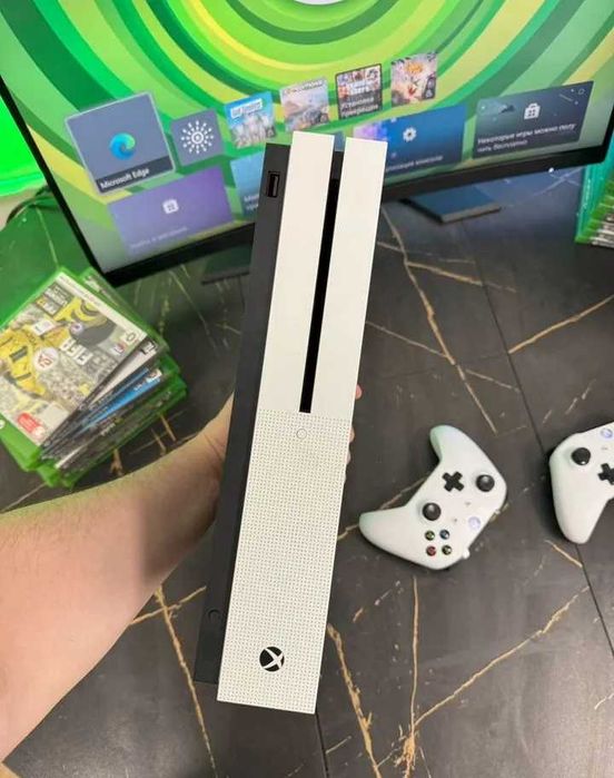 Xbox One S 1TB | З Дисководом| 2 джойстика | Готовий до гри комплект!