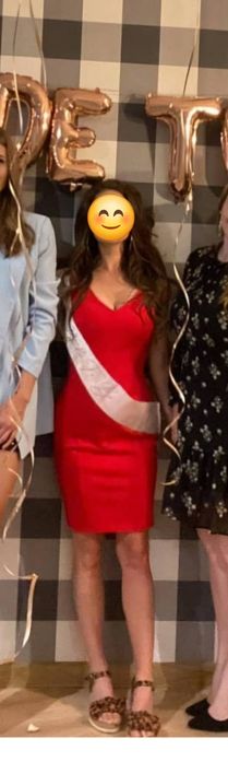Elastyczna obcisła sukienka czerwona 34/36 (xs/s)