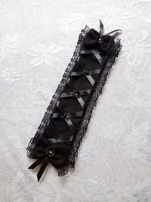 Nowy czarny headdress, opaska lolita