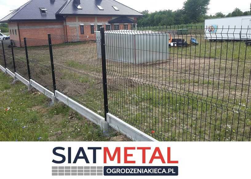 Kompletne ogrodzenie panelowe fi4 173cm /ocynk + kolor