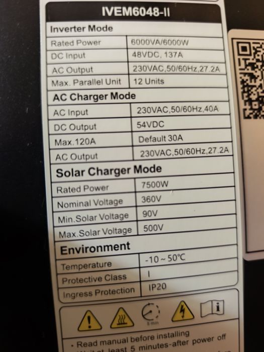 Inversor OFFGRID Felicity 6000W