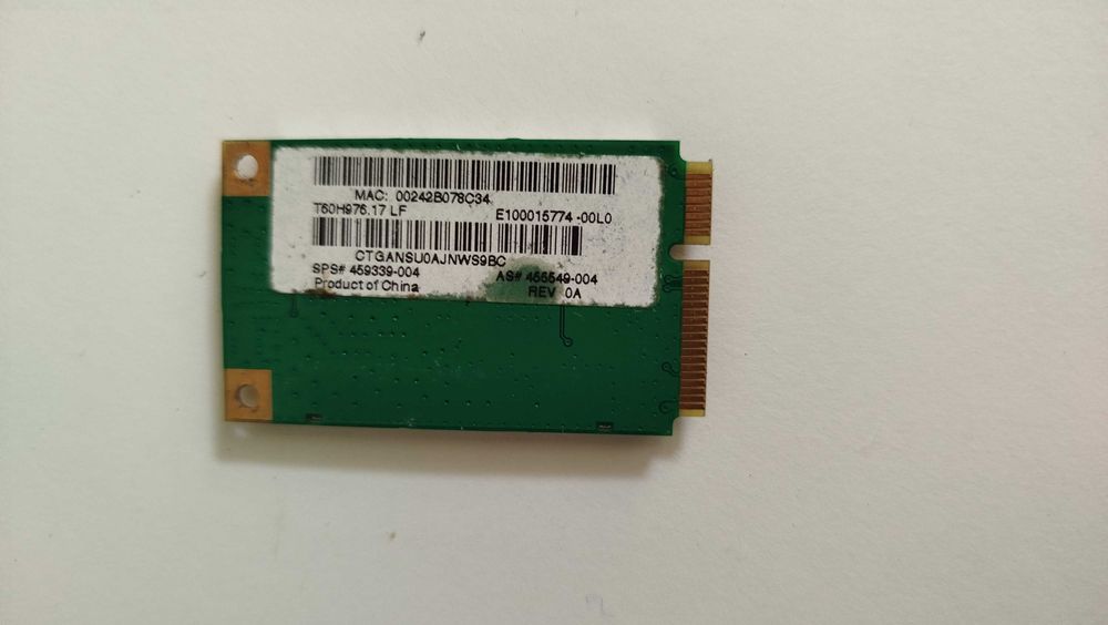 Placa Rede WiFi Mini-PCIe Atheros T60H976 PC Portátil