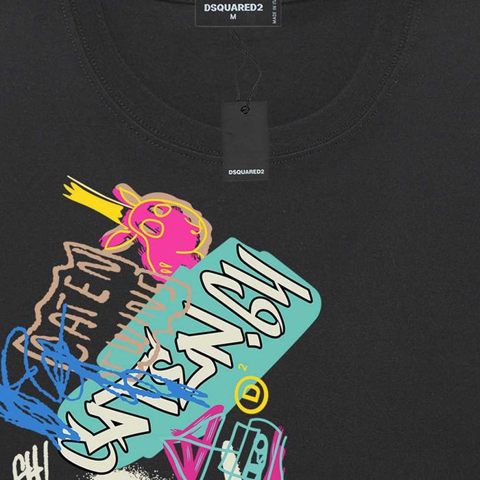 DSQUARED2 T-SHIRT - XL - Koszulka męska czarna