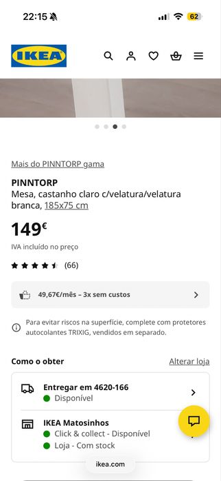 Mesa de jantar IKEA com 6 cadeiras