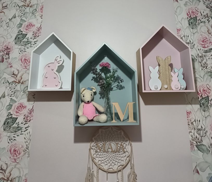 Półki domki półka domek 3 sztuki