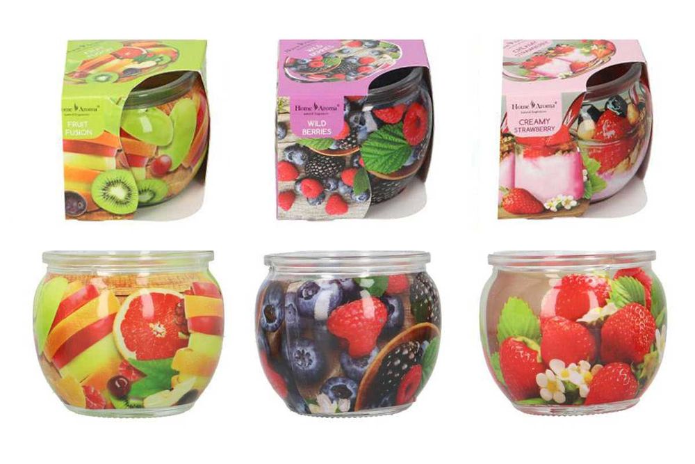 Świeczki zapachowe zapachy owocowe Zestaw 3x 70g