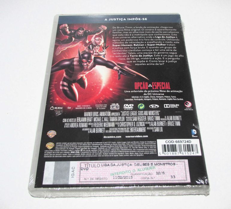 Liga Da Justiça "Deuses e Monstros" Filme DVD
