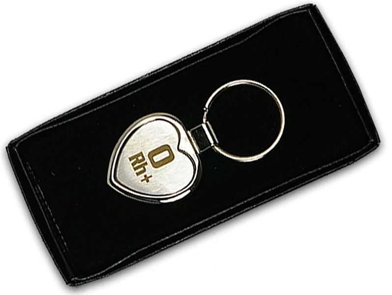 Brelok z grupą krwi 0 Rh+ (plus)