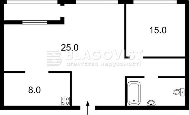 2-кімнатна квартира за адресою вул. Іллєнка Юрія (площа 60 м²) - Atlanta.ua - фото 20