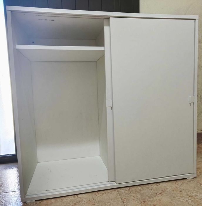 Armário VIHALS c/ Portas Deslizantes – Branco (95x47x90 cm)