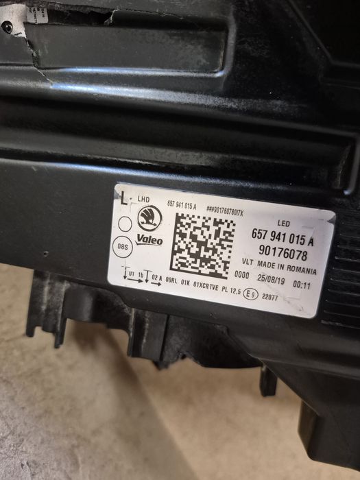 Lampa reflektor full led skoda scala lewy europa