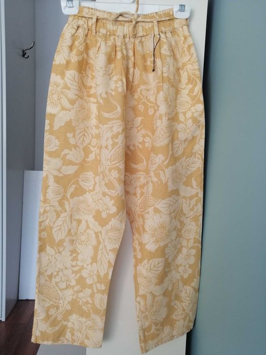 Zara, spodnie 13-14 lat 164 cm. Len ,bawełna