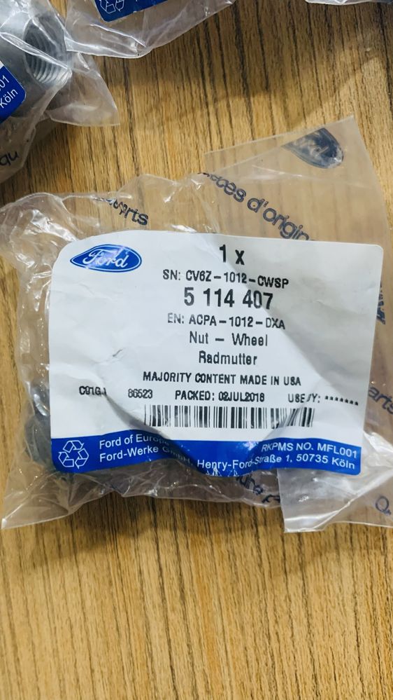 Гайка колісна оригінальна Ford Focus / Fiesta / Mondeo 5114407 (6штук ...