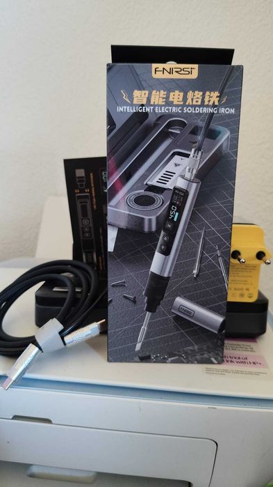 FNIRSI HS-02A Kit Ferro de Soldar Inteligente 100W USB-C PD | Completo | Novo