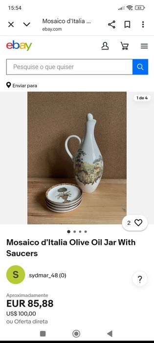 Azeiteiro com 4 pratos ( mosaico d'italia)