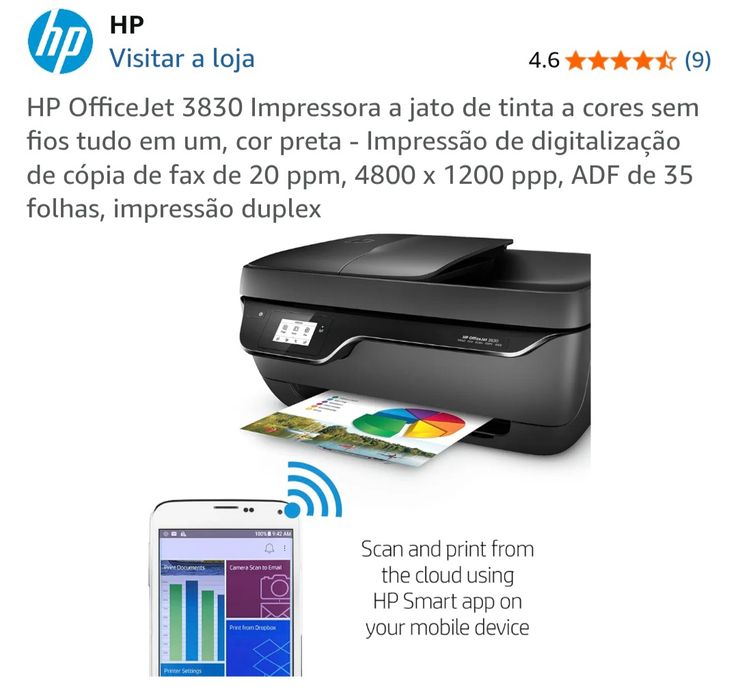 Impressora HP OfficeJet 3830