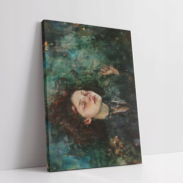 Obraz na płótnie "Kobieta w wodzie" 30x40 cm - Surrealizm do salonu