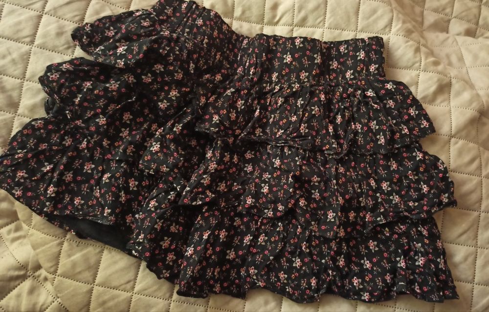 Spódnica spódniczka mini na gumie New Look M 38 falbany j.nowa