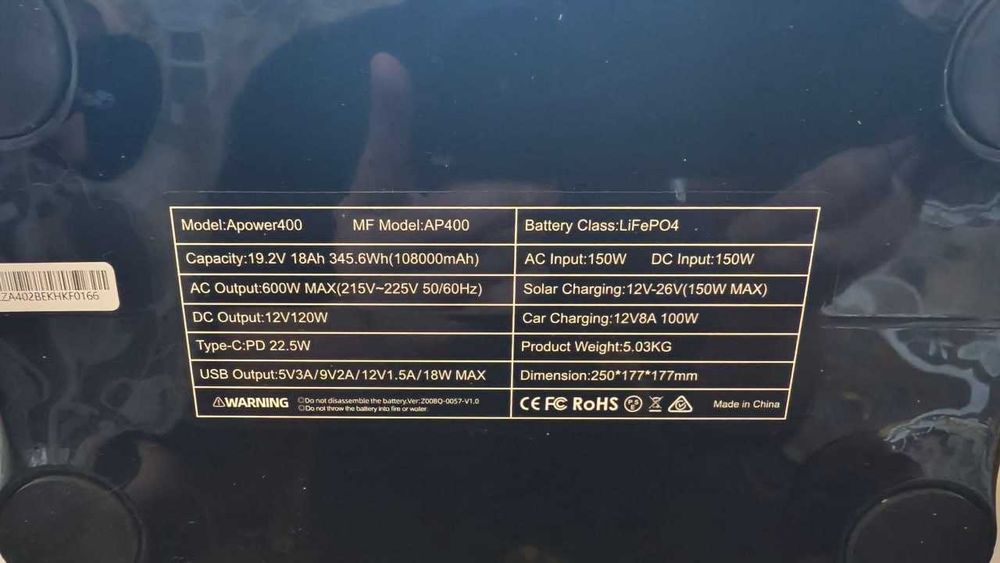 Портативна зарядна станція CTOLITY AP400 LiFePO4 500W