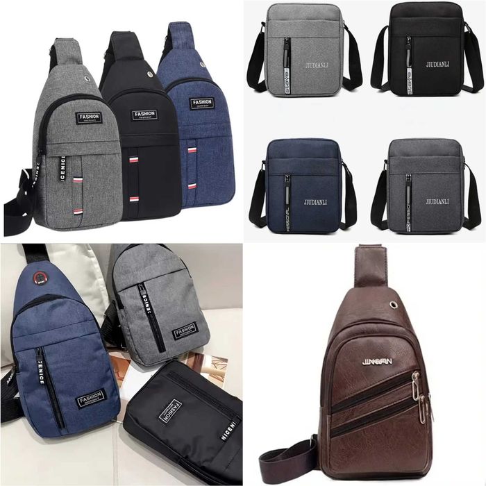Bolsas masculinas de ombro e peito. Modelos diversos. Novas.