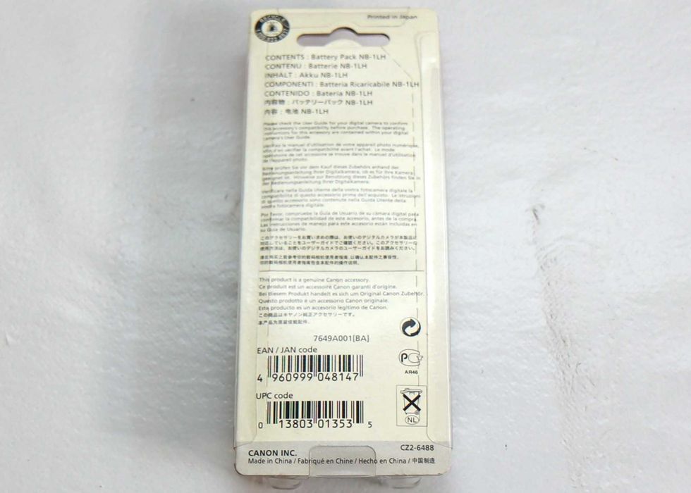 Bateria Canon NB-1LH nova (selada)
