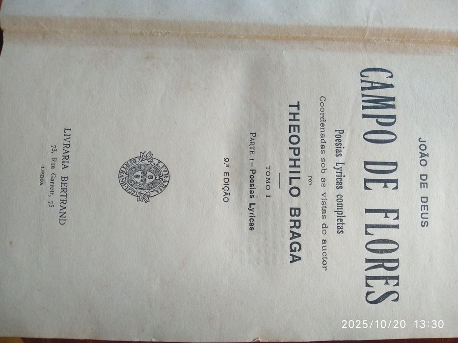 Livro Campo de Flores de João de Deus