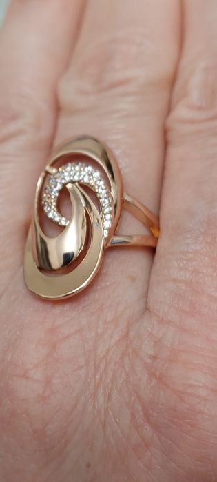 Zjawiskowy pierścień Różowe złoto 585 PROMOCJA!