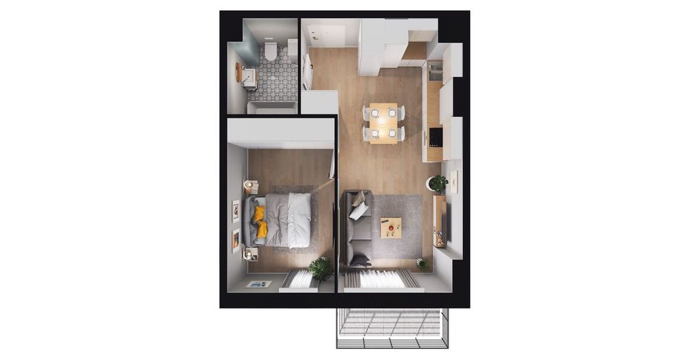 2-pokojowe mieszkanie 38 m² Bez Prowizji - Widok 2
