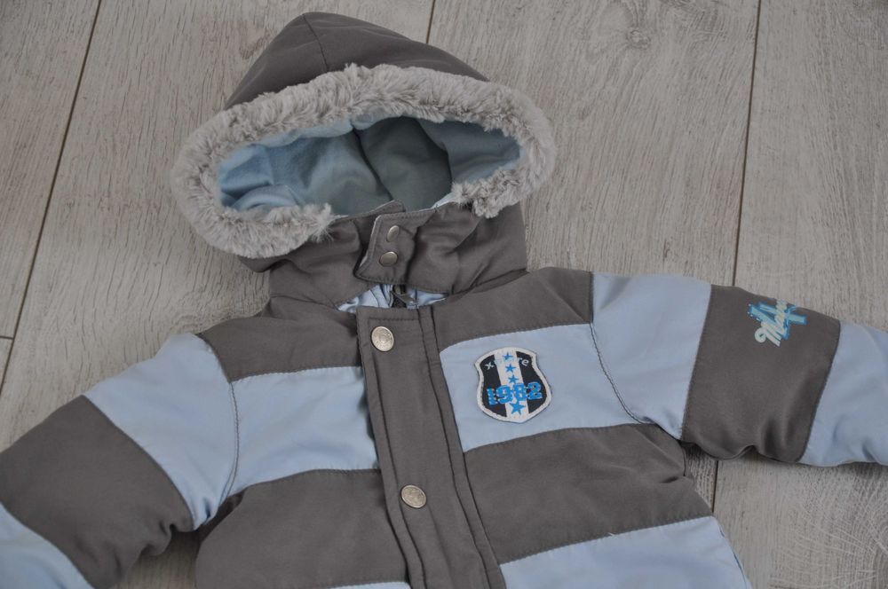 Niemowlęcy kombinezon zimowy r.56cm  niebieski ciepły dla noworodka
