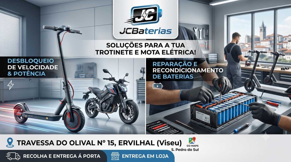 Battery Repair and Scooter/Motorcycle Unlocking Services in S. Pedro do Sul