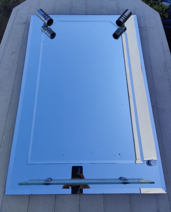 Espelho para casa de banho com prateleira