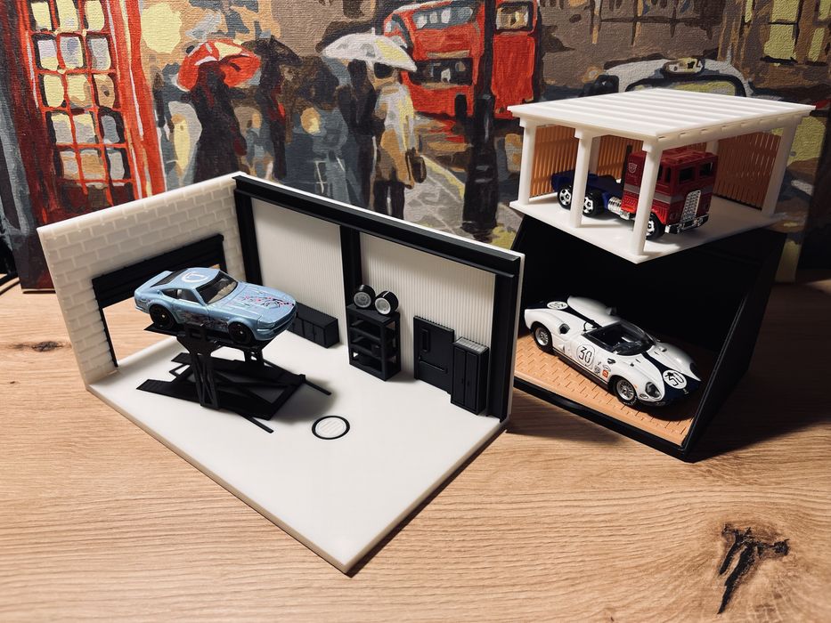 Диорама, полка, display, Hot Wheels, 1/64, 1/43