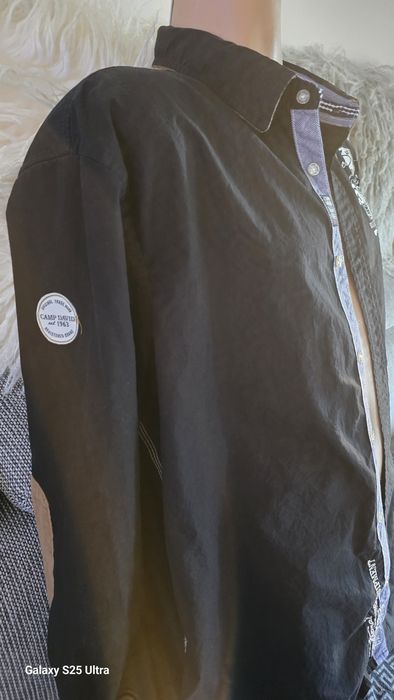 Koszula męska CAMP DAVID czarna aplikacje logowana – Jak NOWA, raz założona! XXL