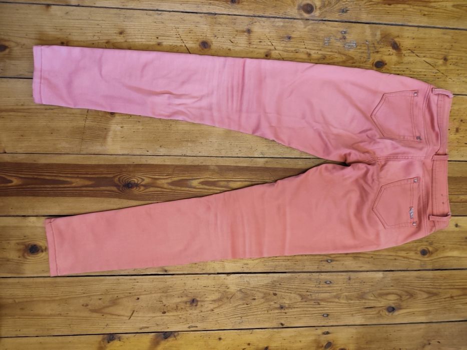 Jeansy damskie różowe