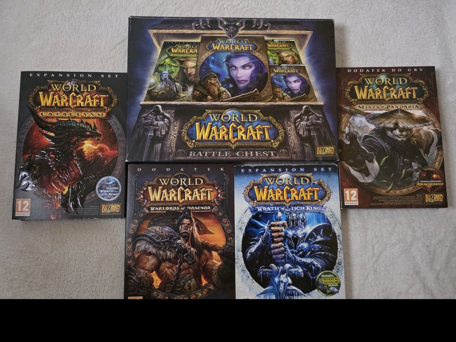 World of Warcraft – kolekcja pudełkowa, instrukcje, płyty, dodatki.