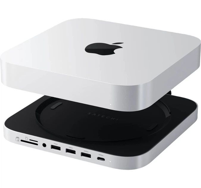 Док-станція Satechi Mac Mini M4 Stand & Hub with SSD Enclosure Silver