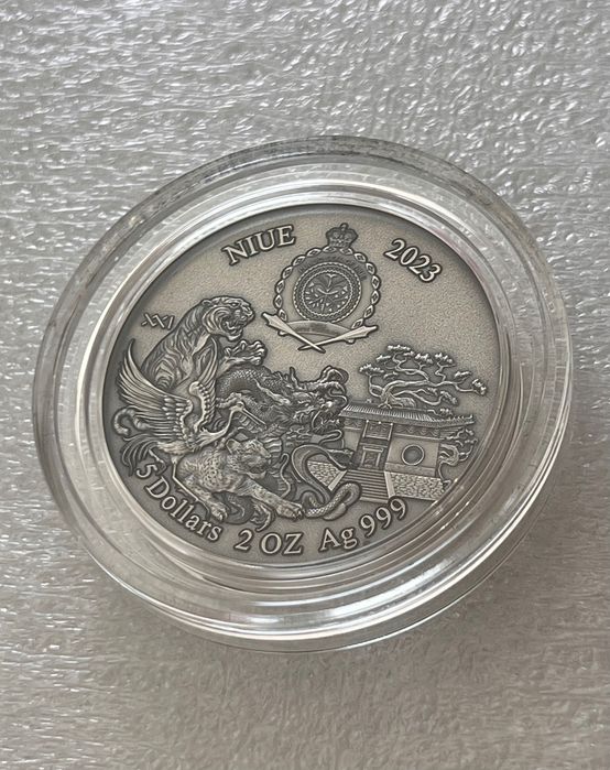 DRAGON - silver coin 2 Oz - Shaolin Kung Fu