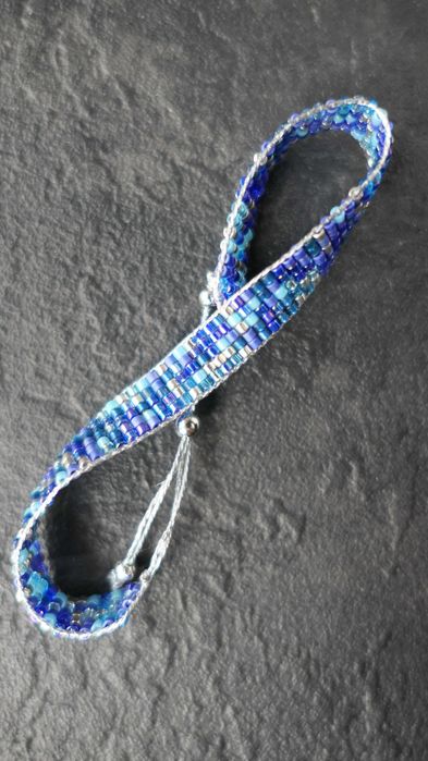 Bransoletka handmade z koralików Miyuki „Skrzący Się Ocean”