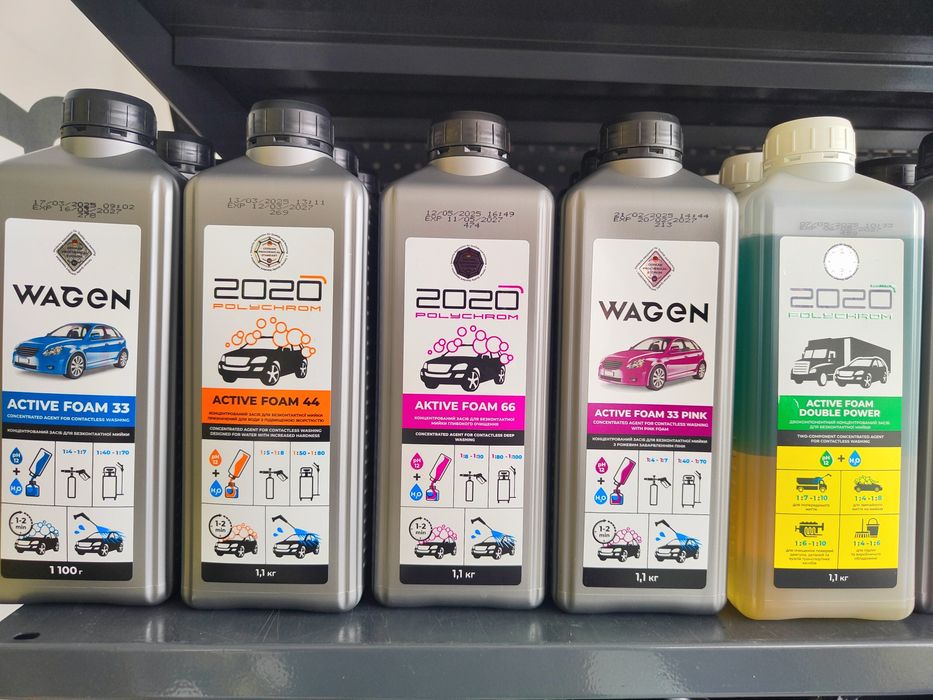 Активна піна в асортименті, миючі засоби для догляду за автомобілем