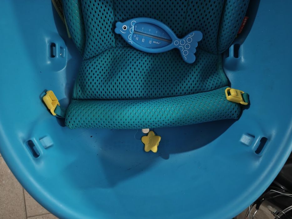 Wanienka Skip Hop Moby Wieloryb Smart Sling 3-etapowa niebieska, termometr gratis
